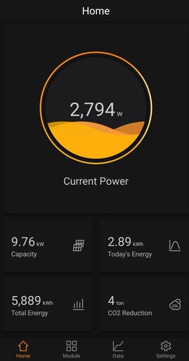 Home solar panel phone app tracking