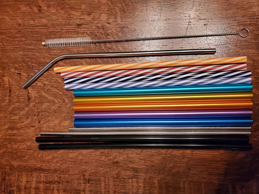 Reusable plastic and metal straws